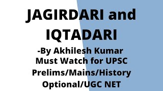 Jagirdari and Iqtadari  Must watch difference for Upsc Prelims 2022 Jagirdari Iqtadari [upl. by Selij979]