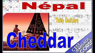 Népal  Cheddar  Tuto Guitare  partition et Tabs [upl. by Ibbor]