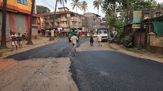 Finally Road Hotmixing Work Has Begun Near StJerome Church Mapusa [upl. by Dopp]