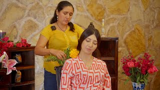 Esperanzas ASMR relaxation massage amp energy healing with soft whispering sounds amp fabric scratching [upl. by Goebel]