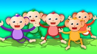 Cinco monito saltaban en la cama  Canciones Infantiles  Five Little Monkey  Cartoon Town Español [upl. by Ilrebmik983]