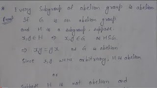 16 Every subgroup of abelian group is abelian proof  group theory  AdnanAlig [upl. by Lightfoot]