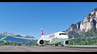 Airbus A220 swiss Innsbruck to Farnborough MSFS [upl. by Nathan]