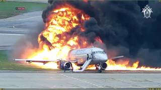 Crash and evacuation video of Aeroflot Sukhoi Superjet MoscowSheremetyevo Airport [upl. by Ares670]