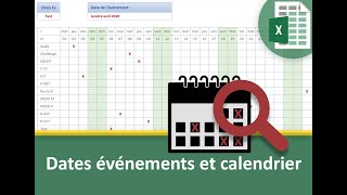 Dates des événements sur calendrier Excel [upl. by Crissie]