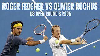 ROGER FEDERER VS OLIVIER ROCHUS  2005 MENS US OPEN ROUND 3 [upl. by Brynne]