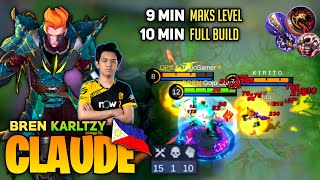 Pro Claude Rotation Fast Farm Top Global Claude by Gojo Satoru aka BREN KarlTzy  Mobile Legends [upl. by Calen461]