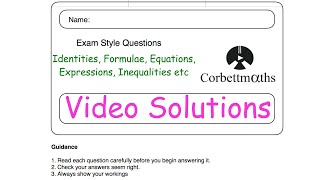 Mathematical Terms Answers  Corbettmaths [upl. by Toinette23]