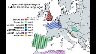 The approximate range of extinct romance languages [upl. by Annahoj]