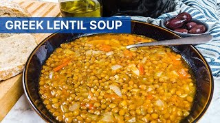 Mediterranean Lentil Soup Recipe  Greek Fakes Παραδοσιακές Φακές Σούπα [upl. by Urata38]