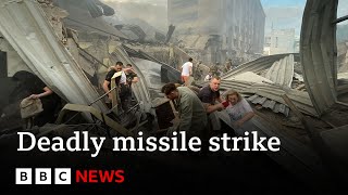 Russian missile strike hits Ukrainian city centre of Kramatorsk – BBC News [upl. by Ivan]