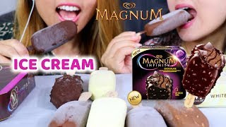 MAGNUM ICE CREAM BARS  ASMR EATING INTENSE CRUNCH MUKBANG [upl. by Reis]