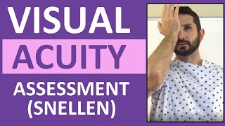 Visual Acuity Test with Snellen Eye Chart Exam  Cranial Nerve 2 Assessment Nursing [upl. by Rellia531]