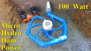 Mini hydroelectric with a turbine system of 6 inlet valves Free hydroelectric science project [upl. by Mcgee]