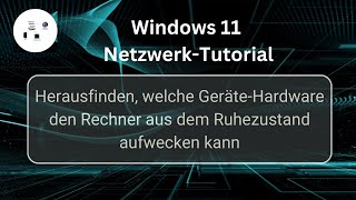 Herausfinden welche Geräte Hardware den Rechner aus dem Ruhezustand aufwecken kann [upl. by Pussej]