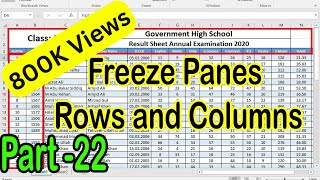 How to Freeze Multiple Rows and Columns in Excel using Freeze Panes Part 22 [upl. by Linneman]