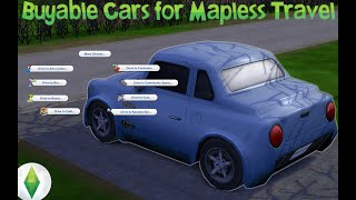 The sims 4 รีวิวมอด Buyable Cars for Mapless Travel รถยนตร์เดินทาง [upl. by Laing]