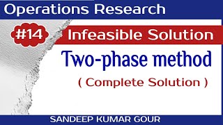 Two phase method Infeasible Solution  No Feasible solution in Two phase method  Lecture14 [upl. by Anelat333]