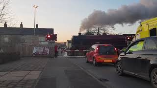 Clitheroe Low Moor Level Crossing Lancashire 24022018 [upl. by Nylac]