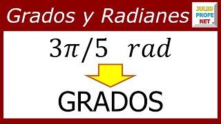 CONVERSIÓN DE RADIANES A GRADOS  Ejercicio 1 [upl. by Elyc]