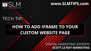 Tech Tip How to Add Iframe to Custom Website Page [upl. by Anibla]