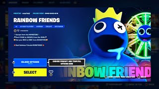 Rainbow Friends Horror Map Code Fortnite Blue Pink Green Yellow and Purple Friends SPEED RUN [upl. by Annatsirhc]