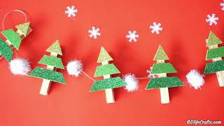 Clothespin Mini Christmas Tree Garland [upl. by Nednyl]