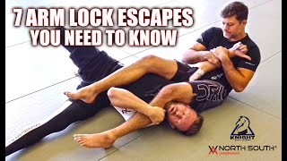 7 Escapes from Arm Locks  JiuJitsu Techniques [upl. by Myers811]