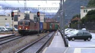 SBB Re 66 quot11631 Dullikenquot amp Re 44 II quot11273quot in Lugano [upl. by Okoyk]