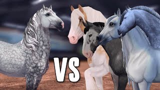 Percheron VS Friesian Finnhorse Clydesdale Irish Cob gaits amp animations in Star Stable Online [upl. by Llebyram]