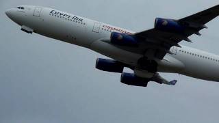 Egyptair Airbus A340200 SUGBN takeoff at KIX OsakaKansai Airport [upl. by Olegna]