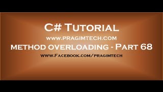 Part 68 Making method parameters optional using method overloading [upl. by Raff980]