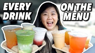 TRYING EVERY DRINK FROM MY FAVORITE BOBA SHOP Full Boba Menu Taste Test amp Review [upl. by Ainer]