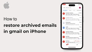 How to restore archived emails in gmail on iPhone  iOS  2024 [upl. by Arob]