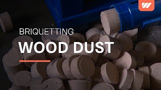 WEIMA briquetting press compacts wood dust into briquettes [upl. by Ainafetse]