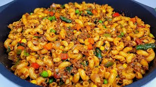 macaroni and ground beefminced beef recipe quick week night dinner lunch [upl. by Patten]