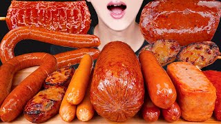 ASMR SPICY SAUSAGE SPAM PARTY MUKBANG 소세지 스팸 먹방 ソーセージ スパム 咀嚼音 モッパン Sosis keju ไส้กรอก EATING SOUNDS [upl. by Nivart]