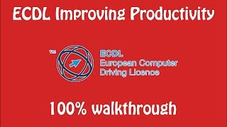 ECDL improving productivity DIAG 201617 100 walkthrough [upl. by Haldas]