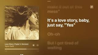 Love Story Taylors Version Karaoke Version — Taylor Swift [upl. by Hasheem600]