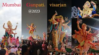 Mumbai Ganpati Visarjan 2023 At Girgaon Chowpatty  Mumbai Ganesh Visarjan 2023  Tarun Vlog [upl. by Ynogoham]