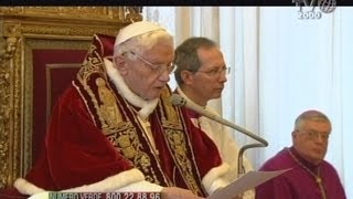 Papa Benedetto XVI annuncia che lascerà il suo incarico dal 28 febbraio [upl. by Haslam]