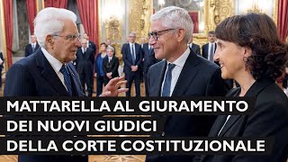 Cerimonia di giuramento dei nuovi Giudici della Corte costituzionale [upl. by Saideman]