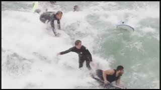 BEST SURFING WIPEOUTS  THE FUNNIEST SURF FAILS [upl. by Lizned441]