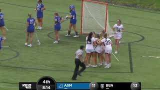 Womens Lacrosse Defeats Assumption in NE10 Quarters [upl. by Kovacev740]