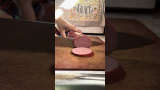 Slicing Thuringer Sausage viralvideo youtubeshorts asmr asmr satisfying food [upl. by Oiramel]