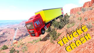 TRUCKS WITHOUT BRAKES CRASH  BEAMNG DRIVE [upl. by Larrad]