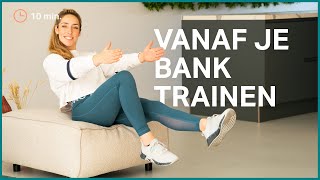 Zittende buikspieroefeningen voor thuis  Buikspieren trainen vanaf je bank  The Joy workout [upl. by Madelin]