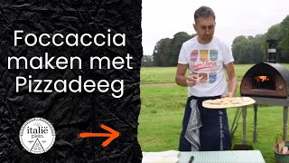 Focaccia maken van een bolletje pizzadeeg  prikken maar [upl. by Pauli380]