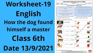 Worksheet 19 English class 6 13921  English class 6  English worksheet 19 [upl. by Hobard57]