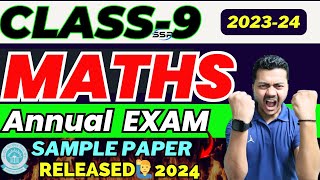 class 9 Maths annual exam sample paper 😳 2024 Doe Delhi Region Exam maths class 9 session 2024 [upl. by Kushner810]